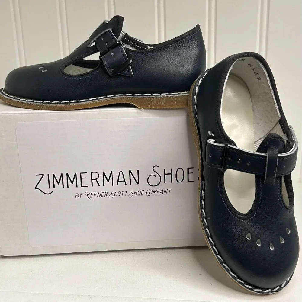 Zimmerman Flora t-Strap in Navy Toddler Girls Mary Janes Size 6.5 Toddler N
